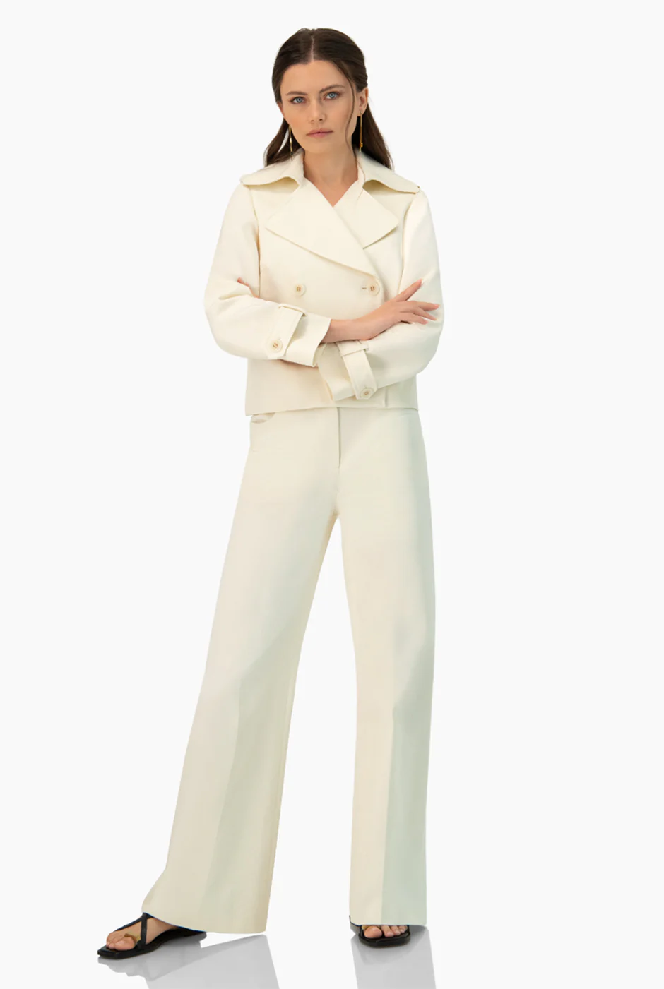 Gabardina corta con botones - Image 3