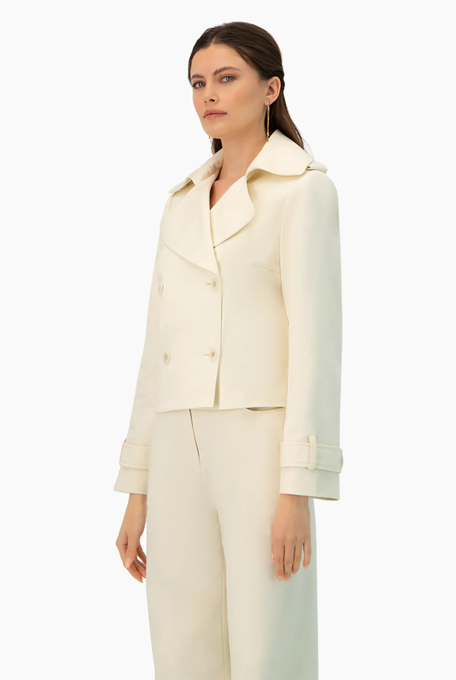 Gabardina corta con botones - Image 4