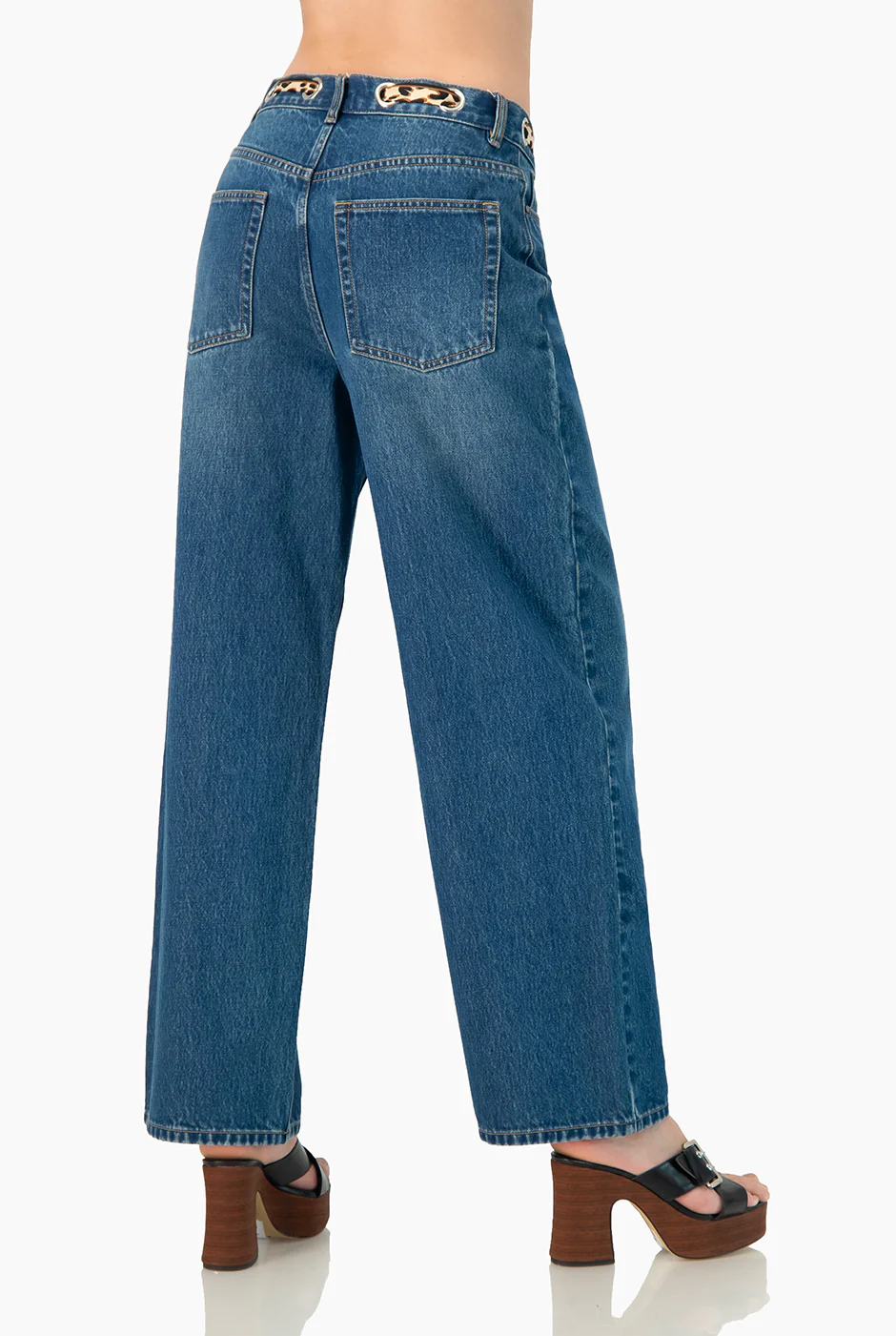 Jeans amplio con cinta en cintura - Image 2