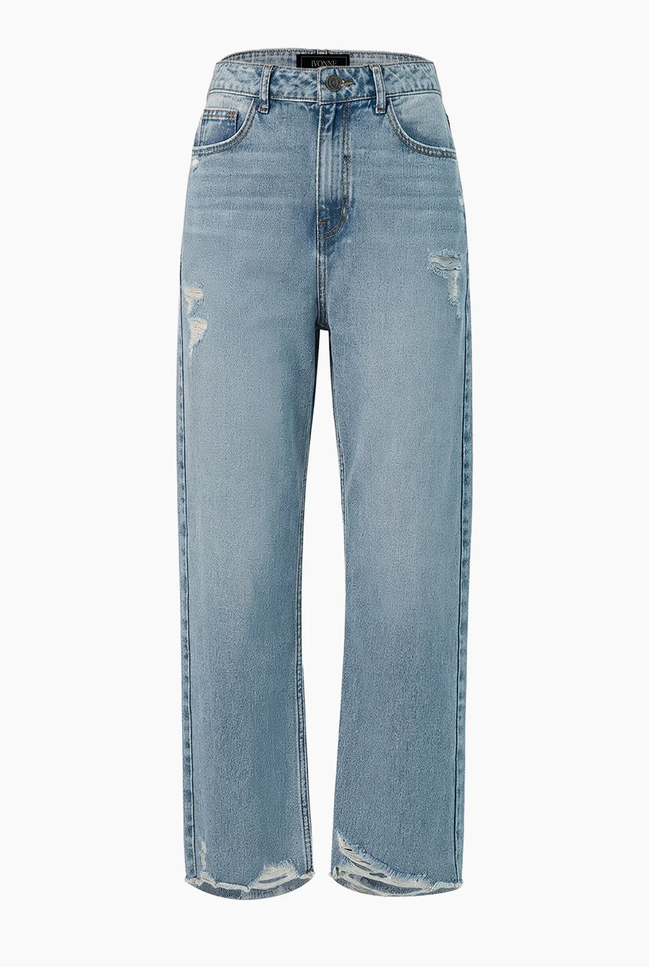 Jeans amplio con destruccion - Image 5