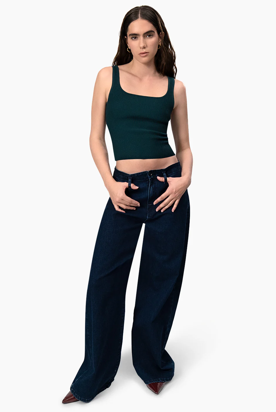 Jeans amplio de un boton - Image 3