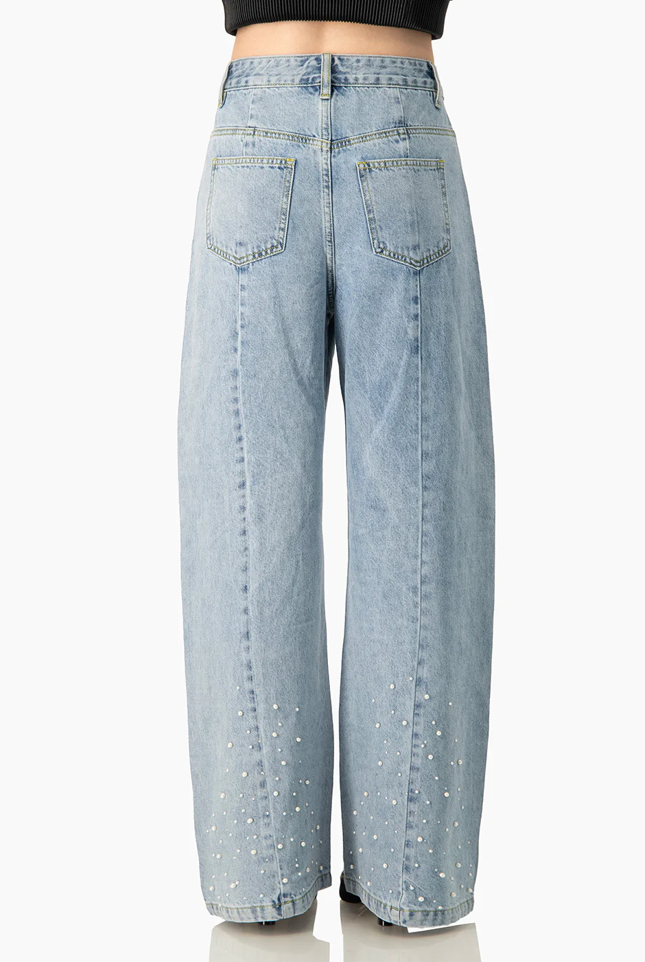 Jeans de perlas pierna ancha - Image 2