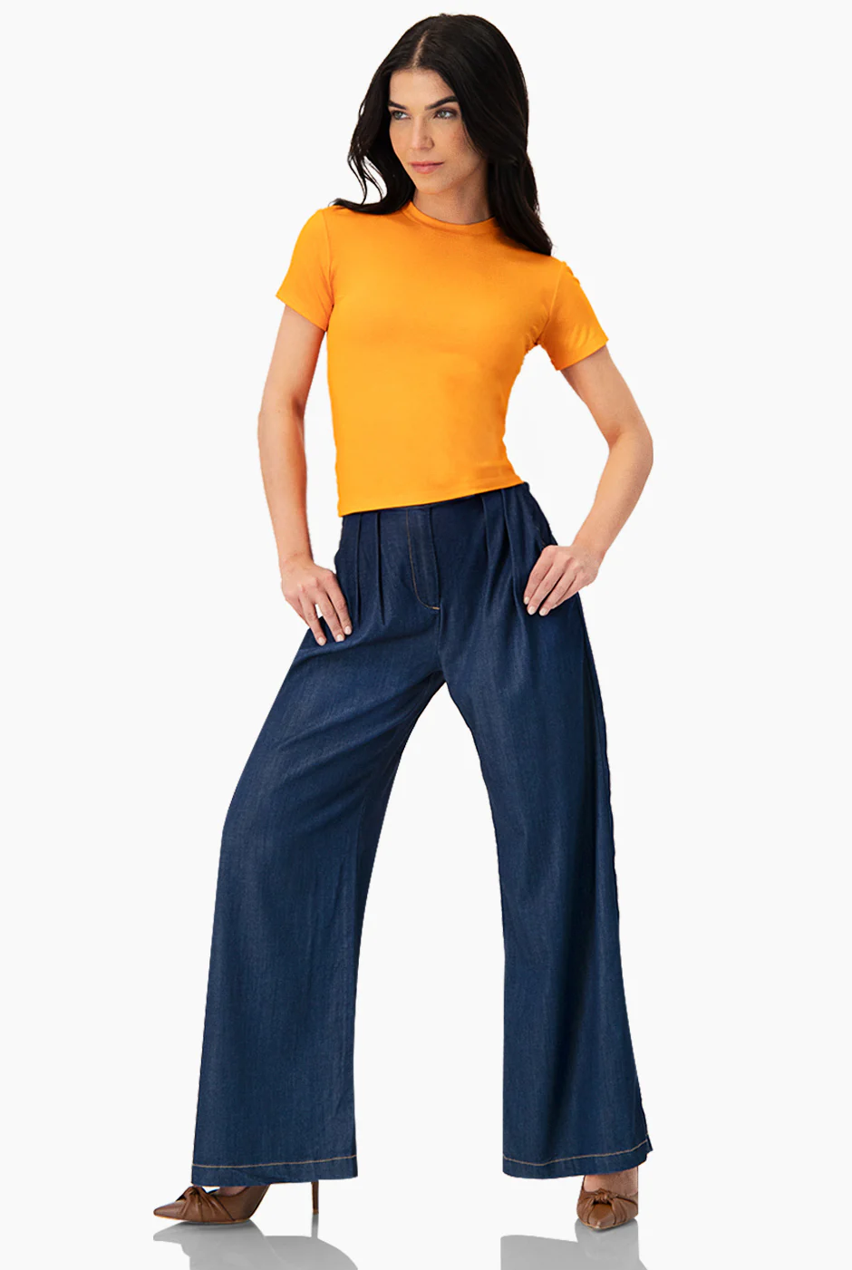 Jeans de pierna amplia y bolsillos - Image 3