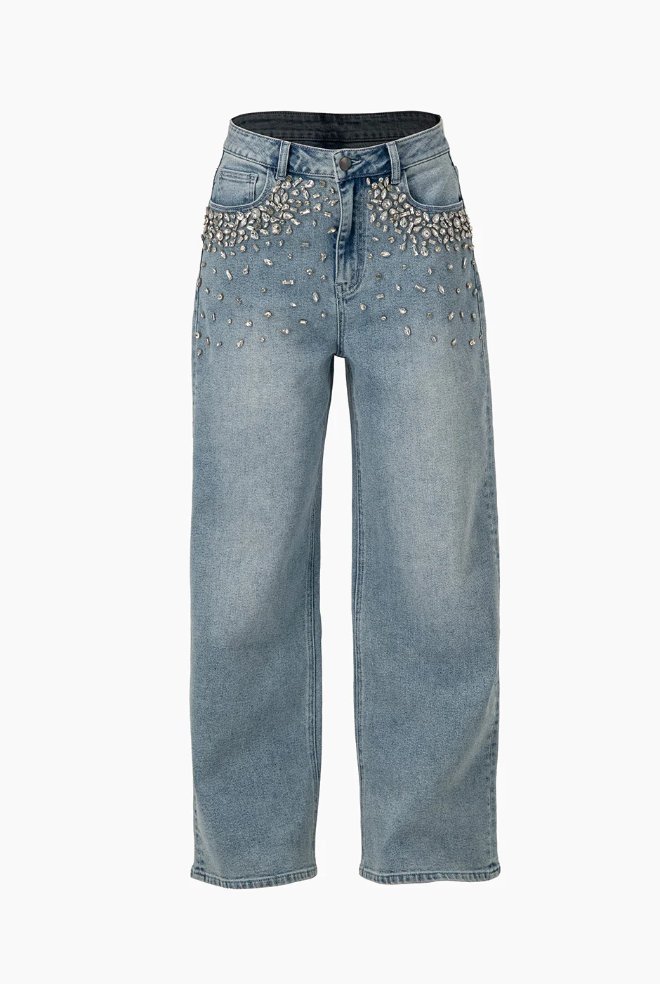 Jeans denim amplio con pedreria - Image 5