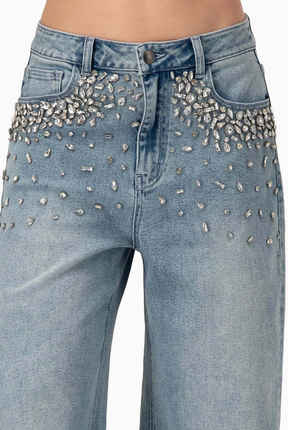 Jeans denim amplio con pedreria - Image 7
