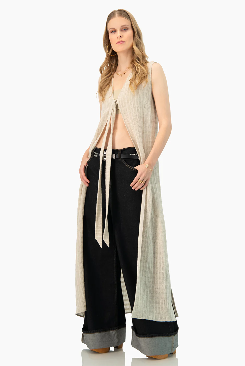 Jeans denim dobladillo ancho - Image 3