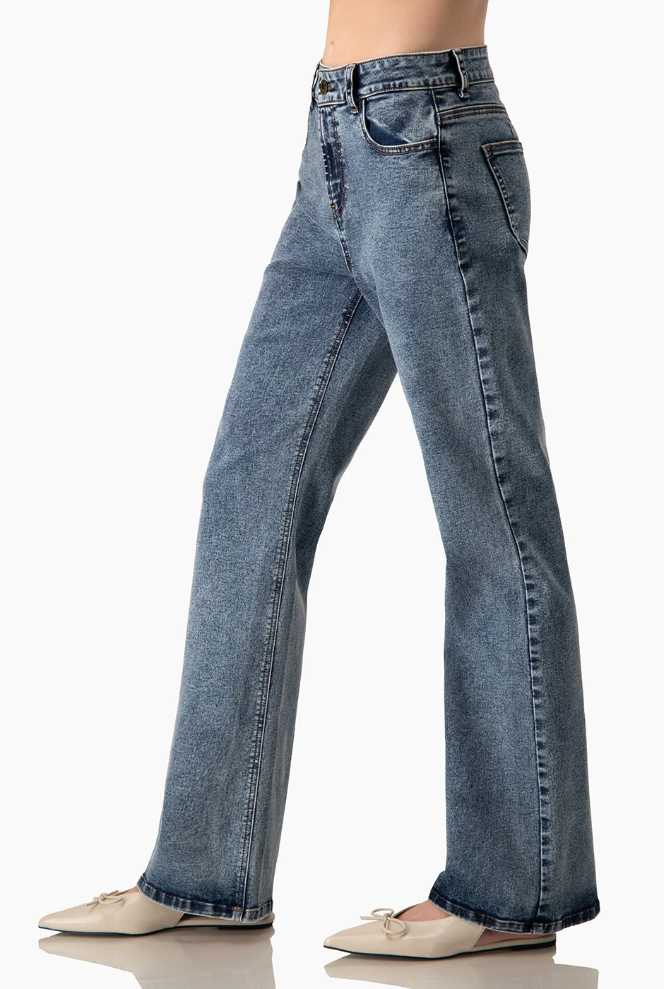Jeans denim semi campana - Image 4