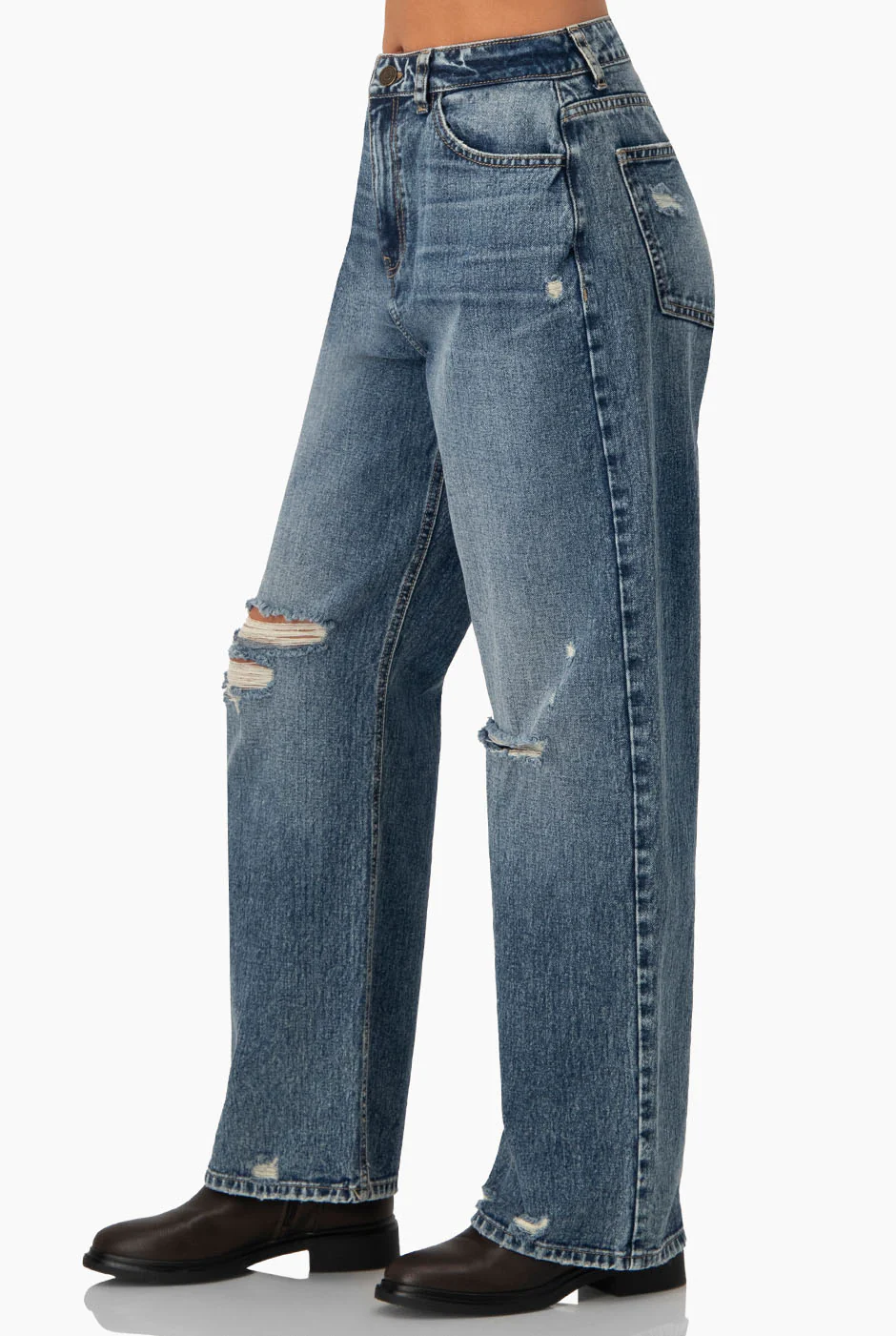 Jeans destroyed de pierna amplia - Image 4