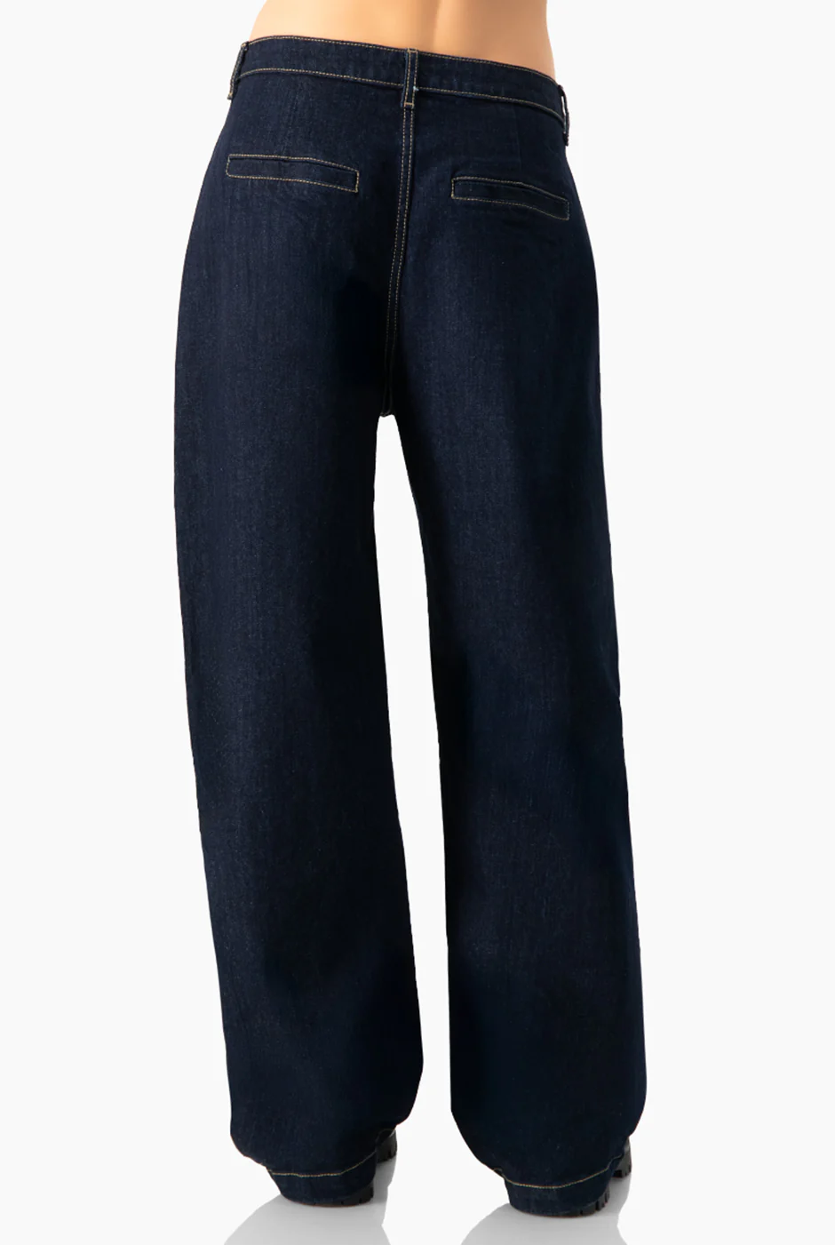 Jeans marino de pierna amplia - Image 2