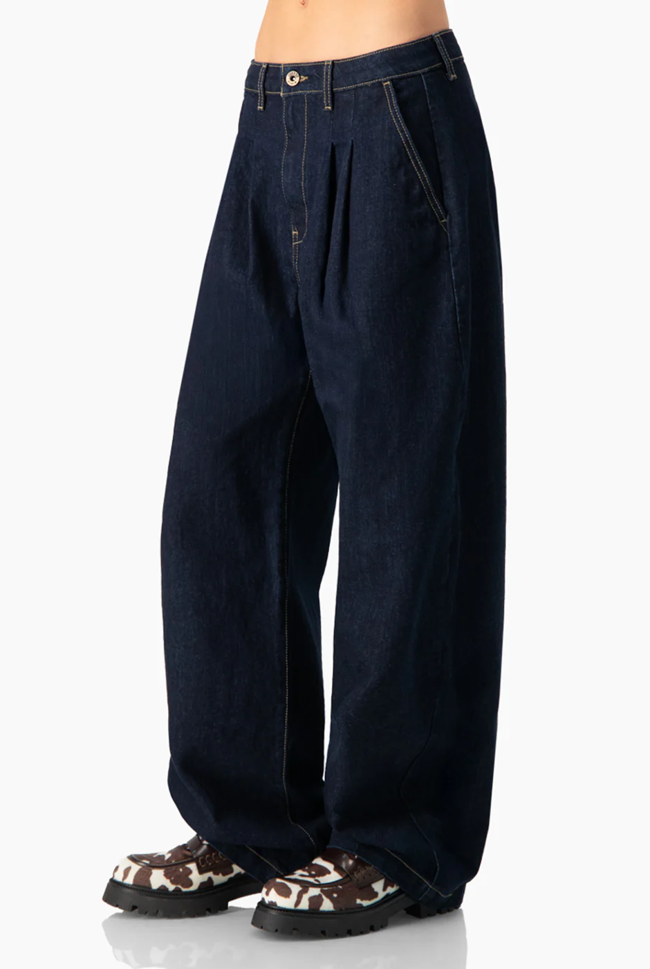 Jeans marino de pierna amplia - Image 4