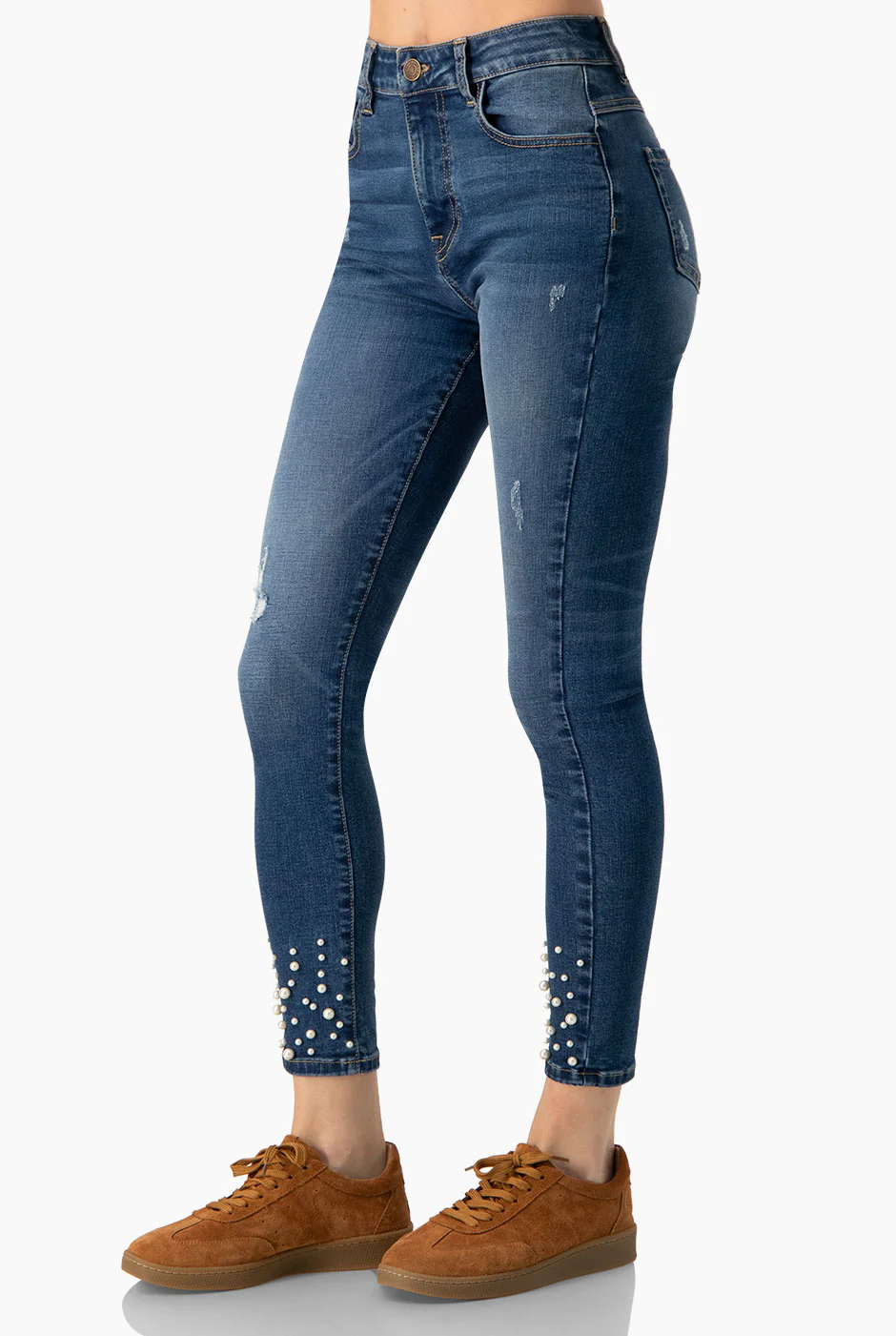 Jeans skinny con perlas - Image 4