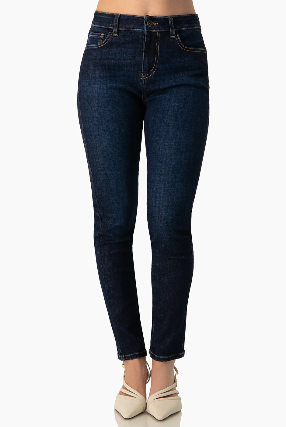 Jeans skinny de un boton