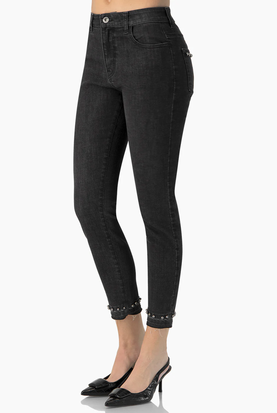 Jeans skinny negro con perlas - Image 4