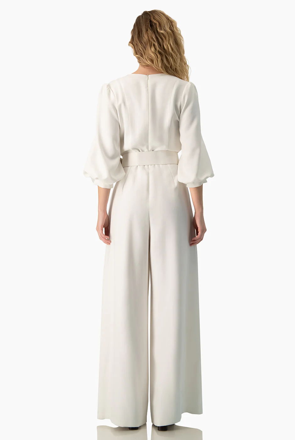 Jumpsuit blanco de manga globo - Image 2