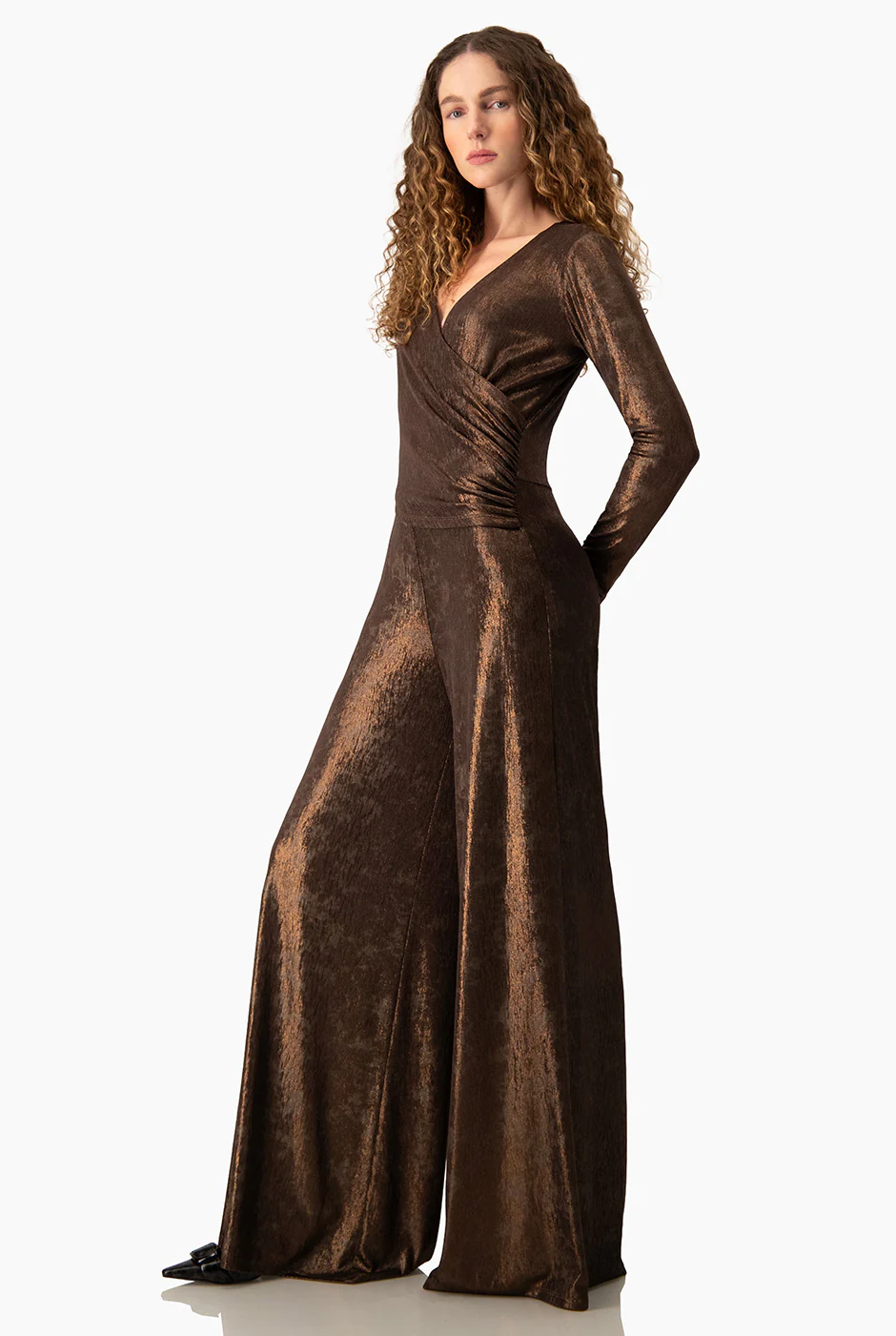 Jumpsuit Ivonne cruzado cafe - Image 3