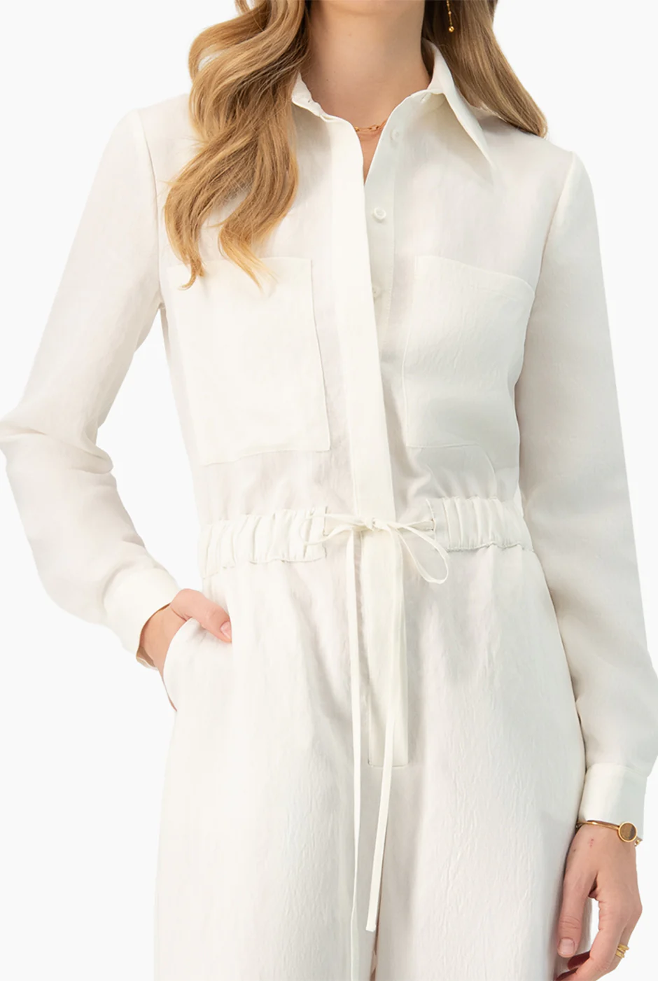 Jumpsuit liso de manga larga - Image 4