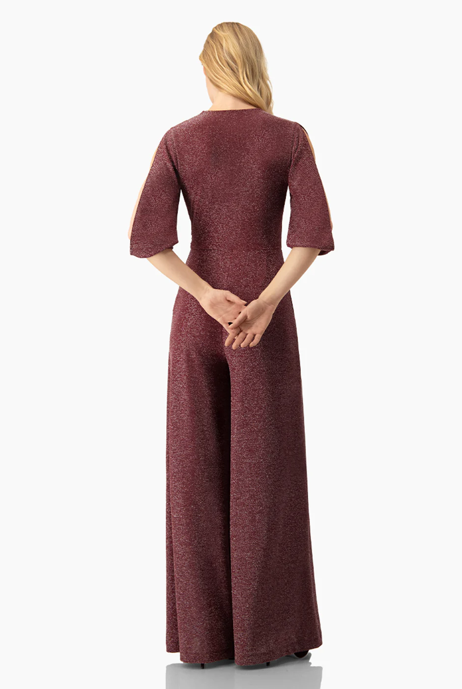 Jumpsuit vino y escote en V - Image 2