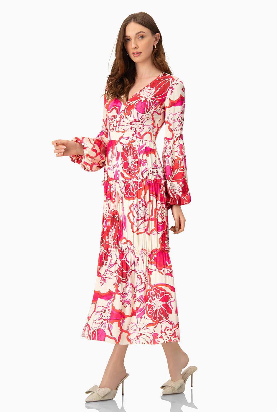 Maxi vestido manga abullonada - Image 3