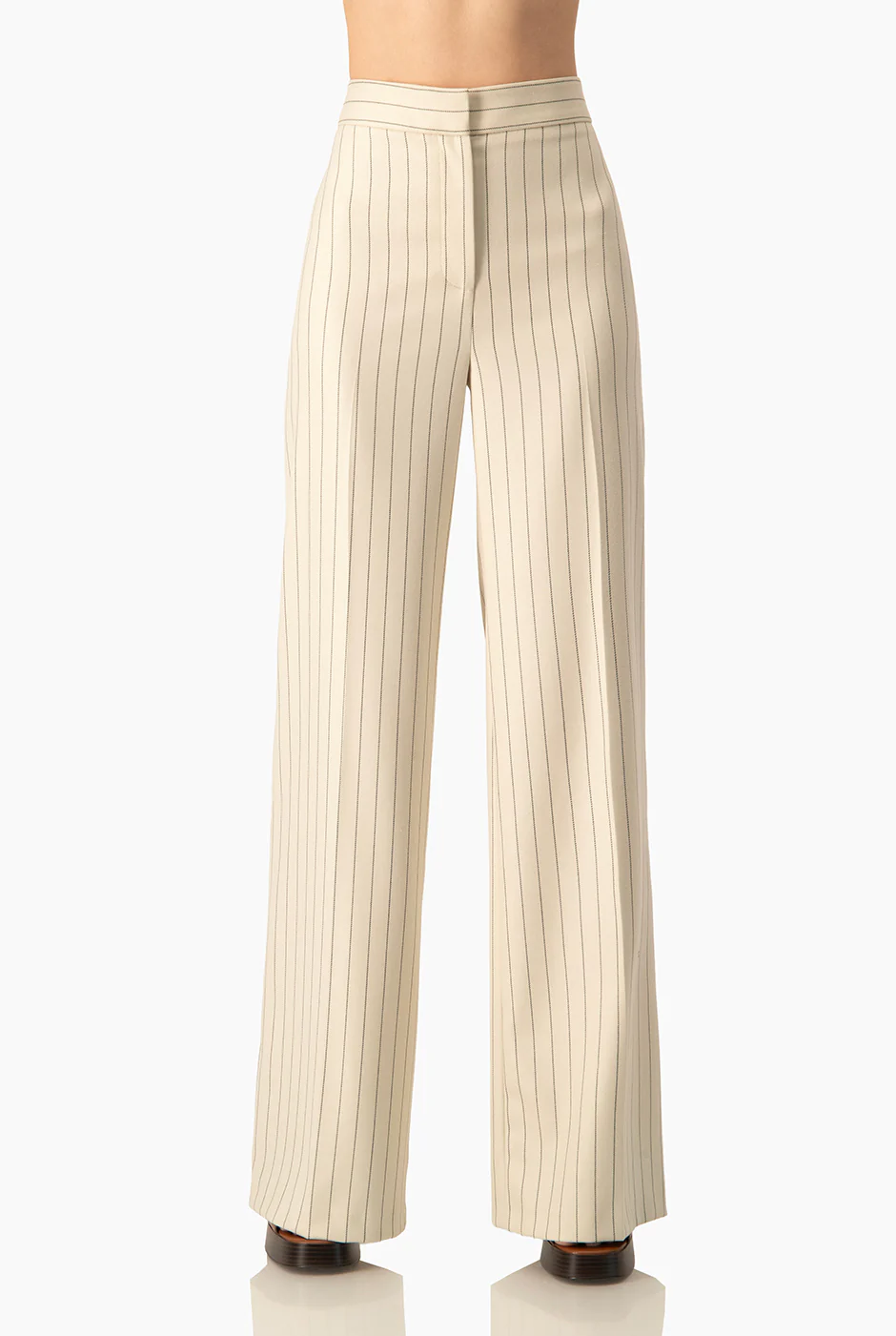 Pantalon a rayas de pierna amplia