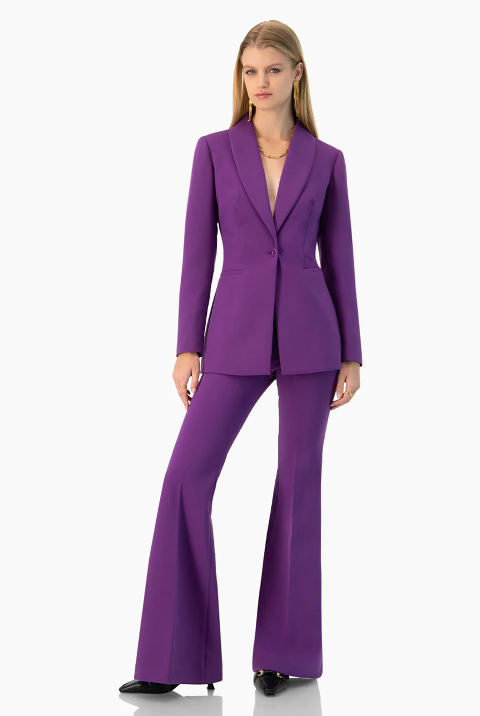 Pantalon acampanado en tono morado - Image 6