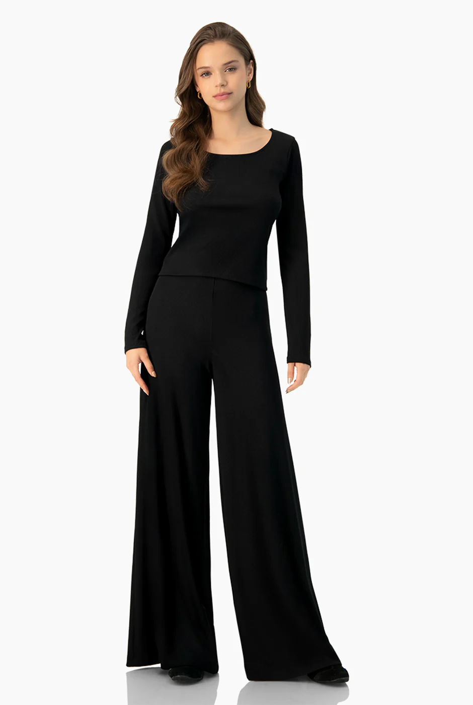 Pantalon amplio en tono negro - Image 3