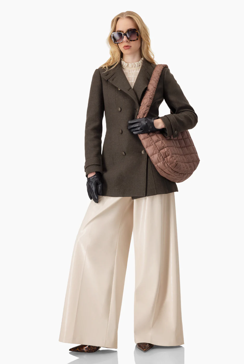 Pantalon amplio liso con bolsillos - Image 6