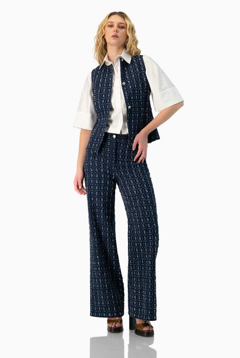 Pantalon denim recto con bolsillos - Image 3