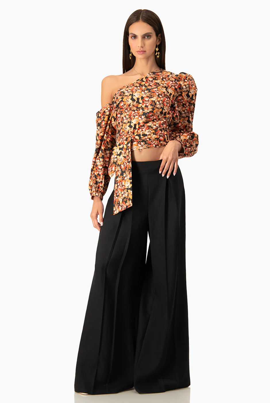 Pantalon Ivonne negro pierna ancha - Image 3
