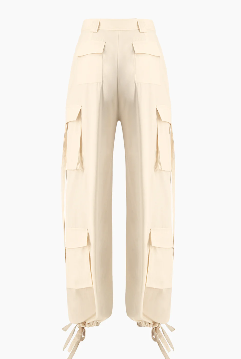 Pantalon liso cargo con cintas - Image 8