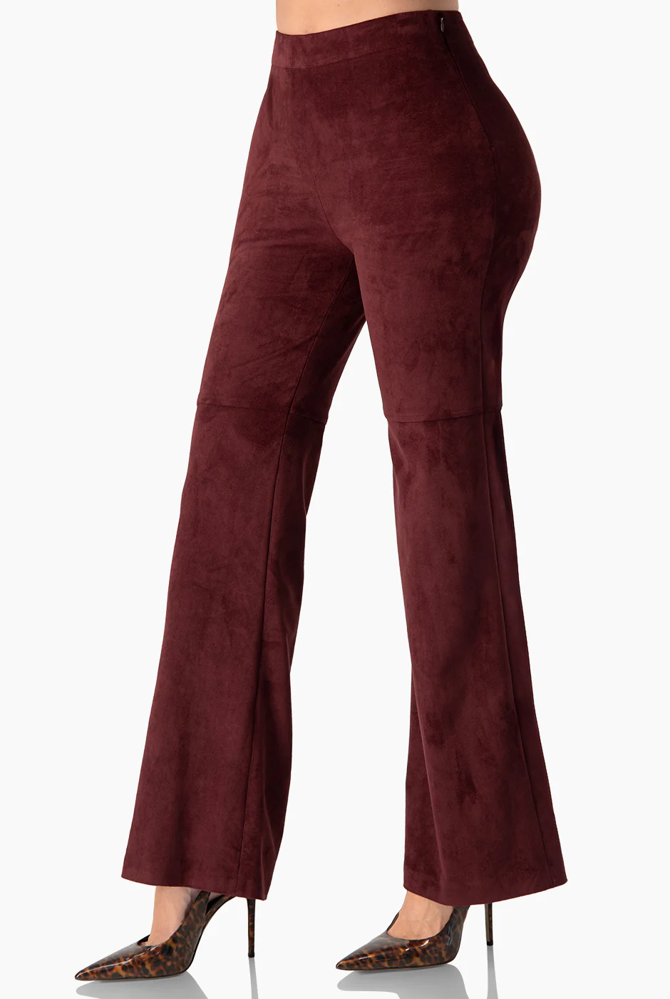 Pantalon liso en tono vino - Image 4