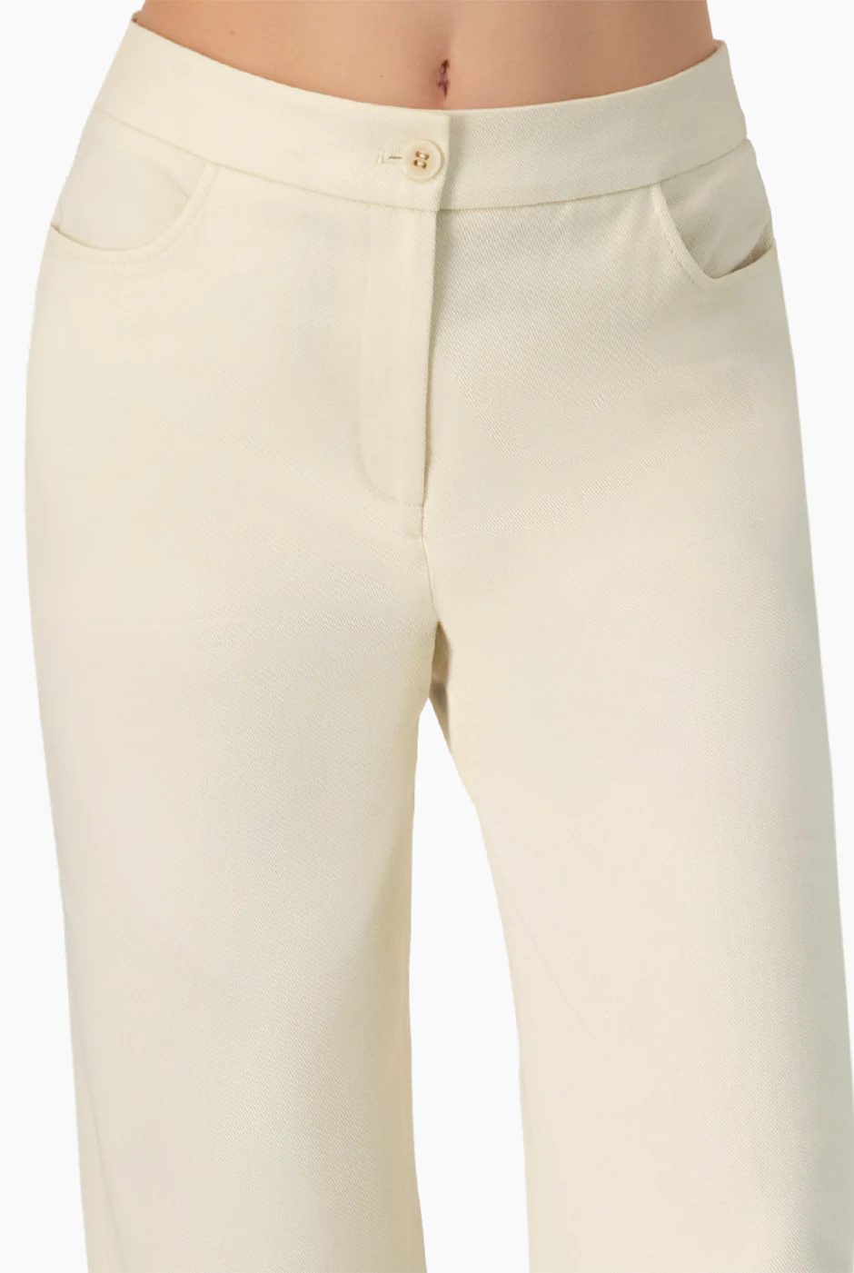 Pantalon marfil de pierna ancha - Image 7