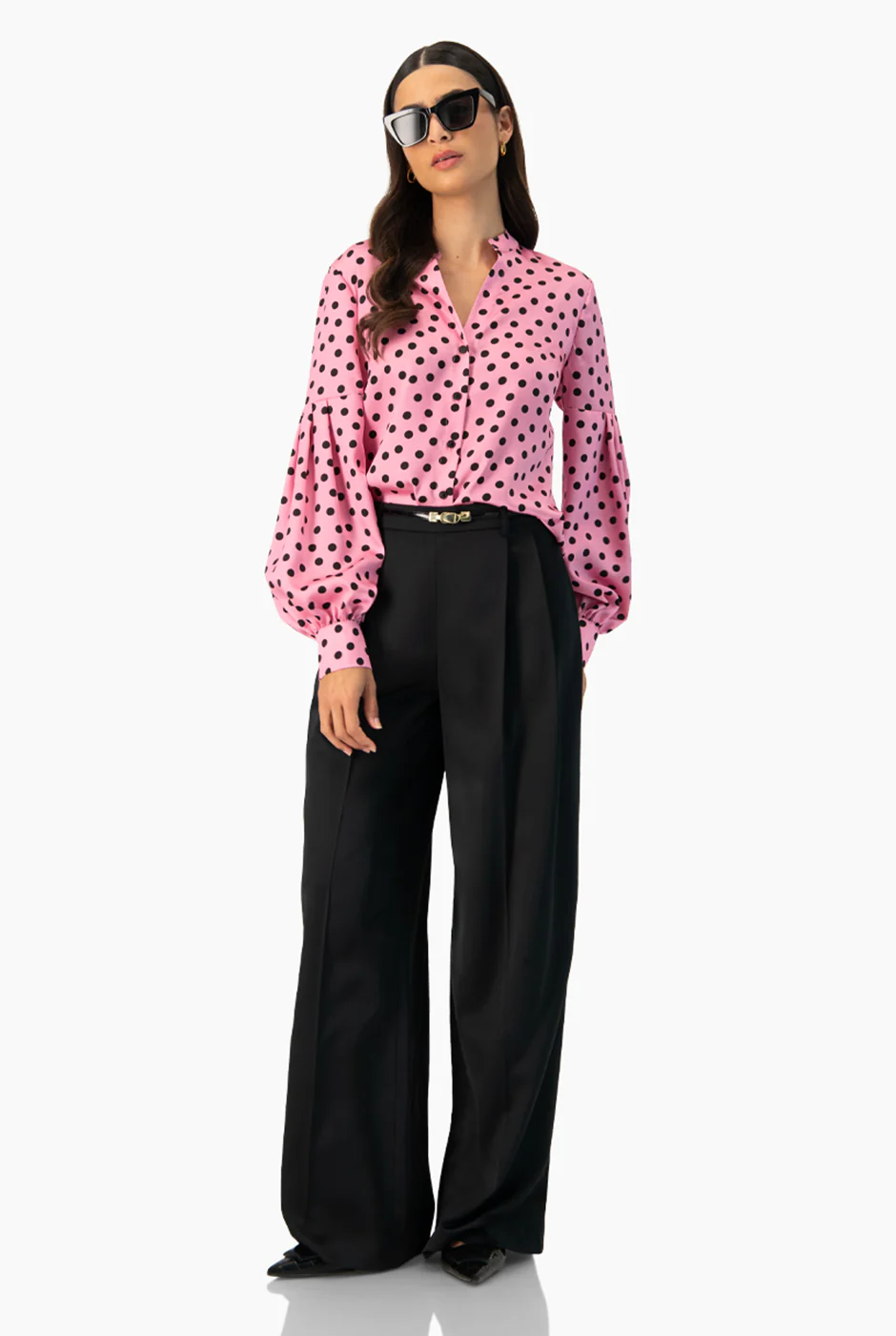 Pantalon negro liso pierna amplia - Image 6