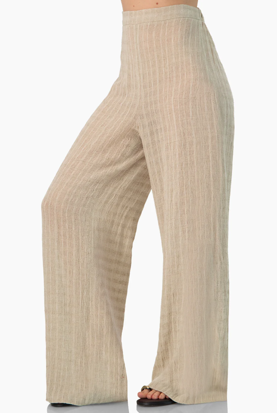 Pantalon pierna amplia color marfil - Image 4