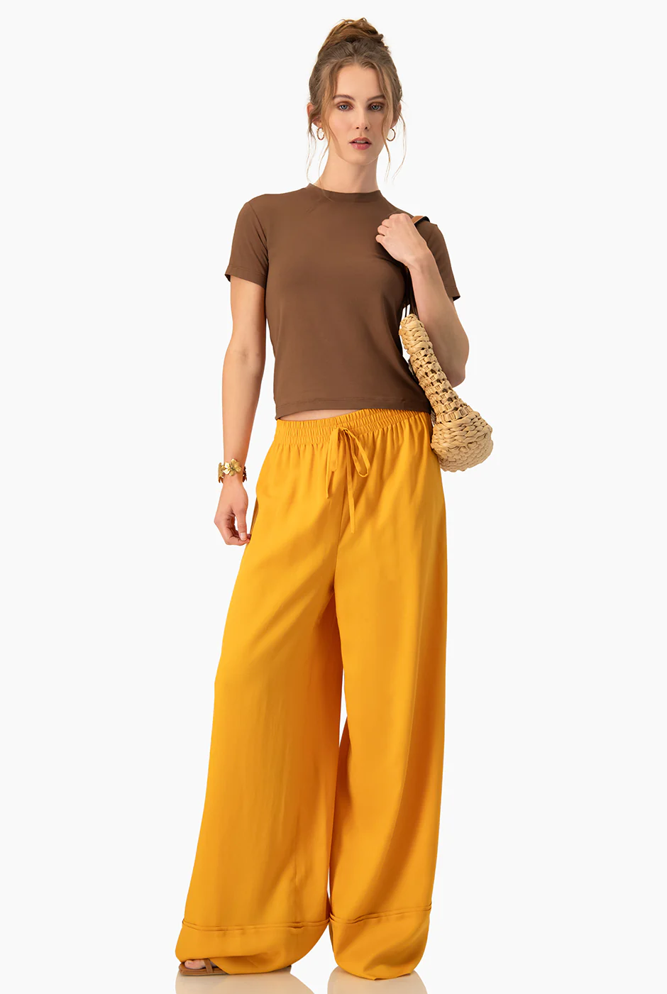 Pantalon pierna amplia naranja - Image 3