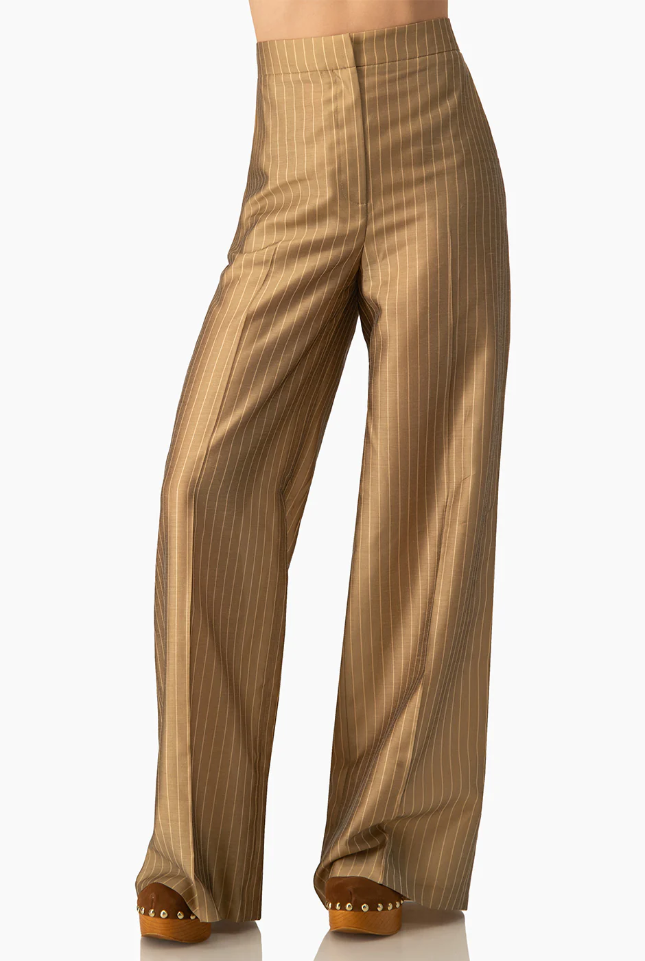 Pantalon rayado de pierna ancha