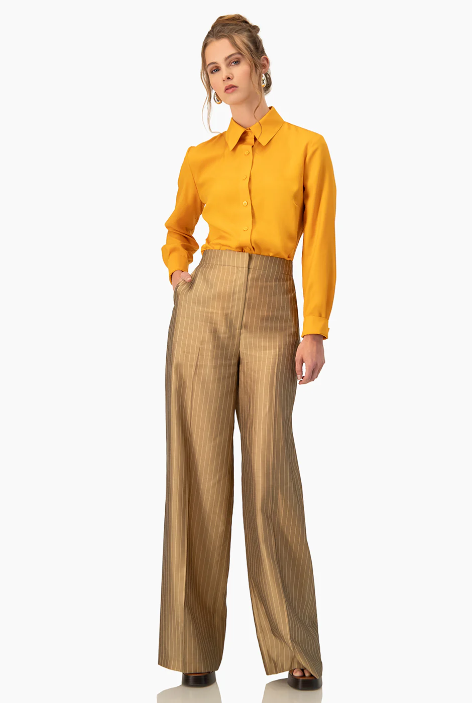 Pantalon rayado de pierna ancha - Image 3