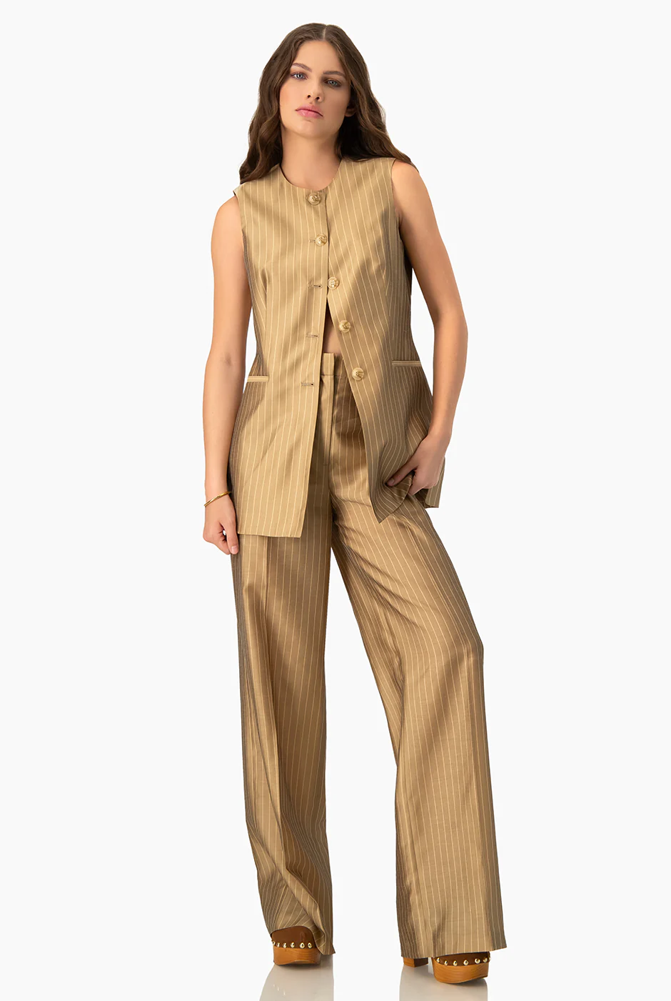 Pantalon rayado de pierna ancha - Image 6