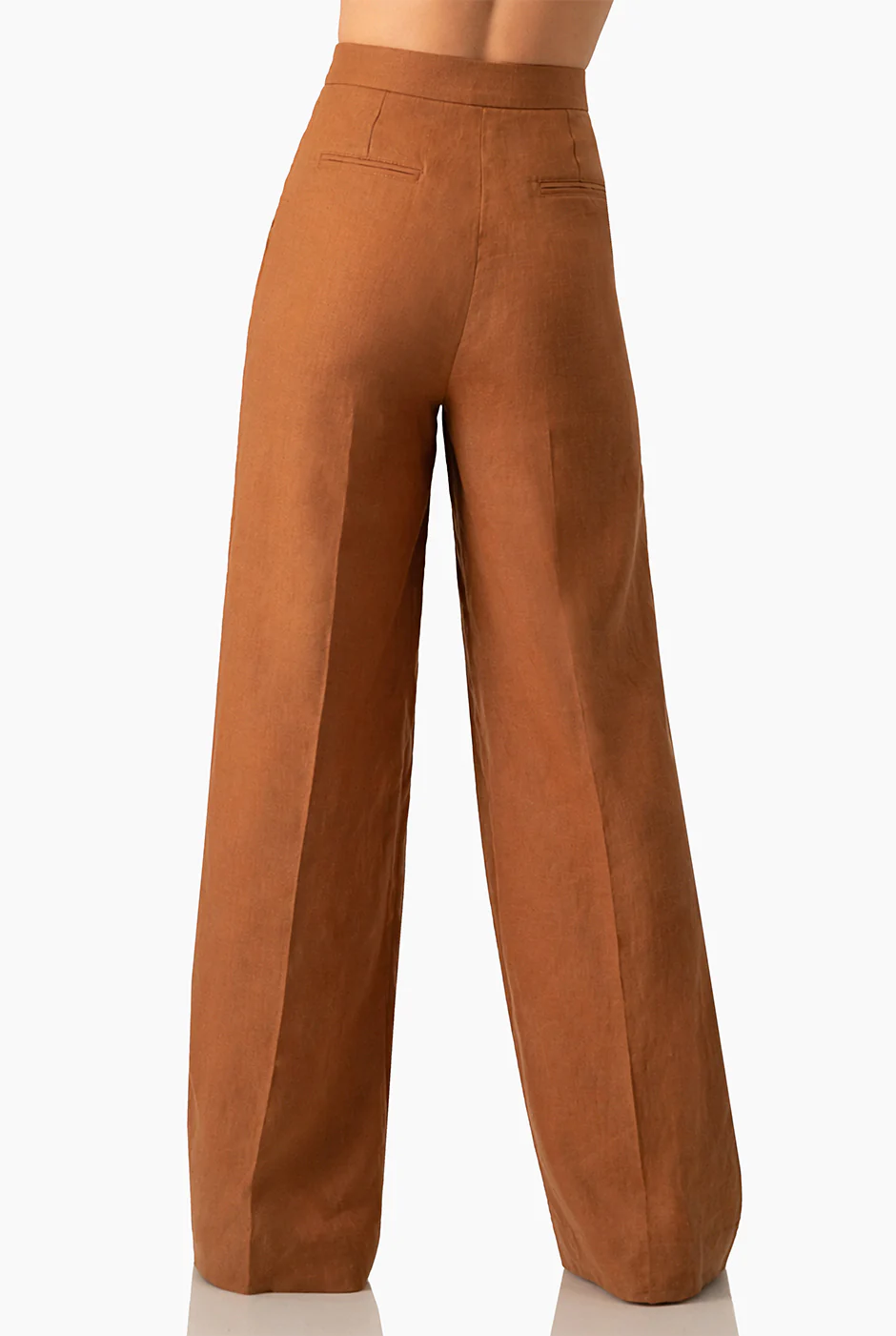 Pantalon recto amplio cafe - Image 2