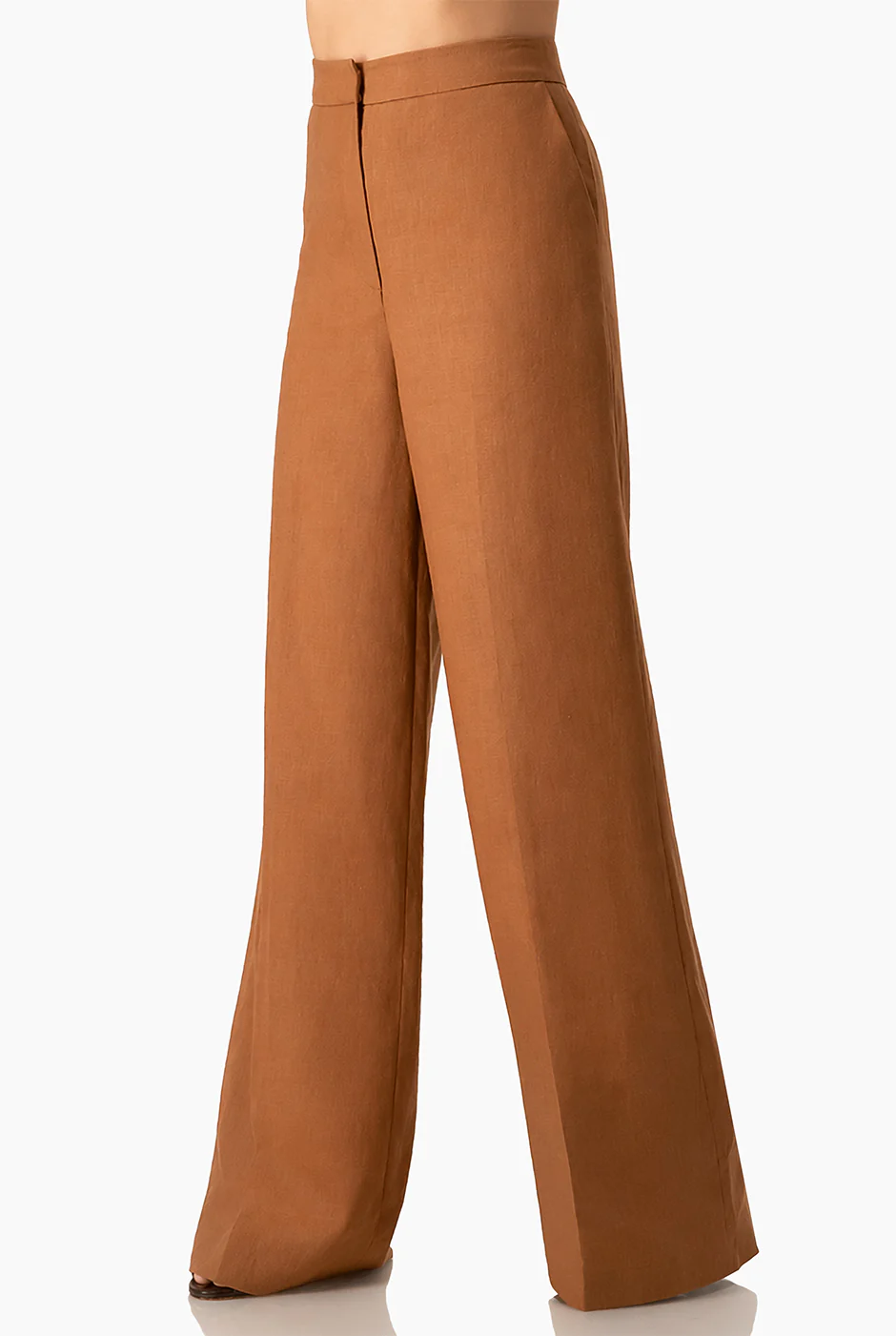 Pantalon recto amplio cafe - Image 4