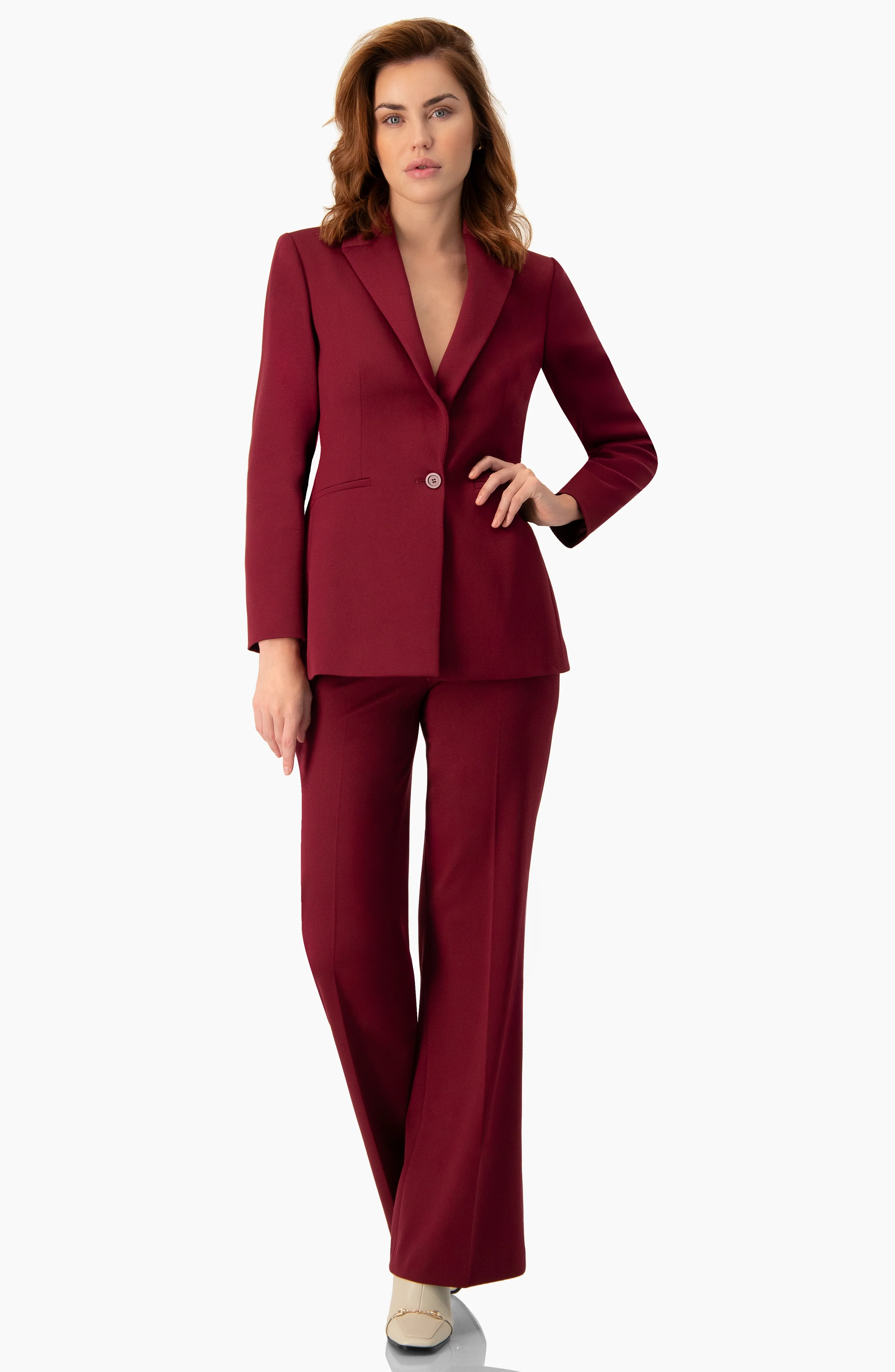 Pantalon recto color vino - Image 3