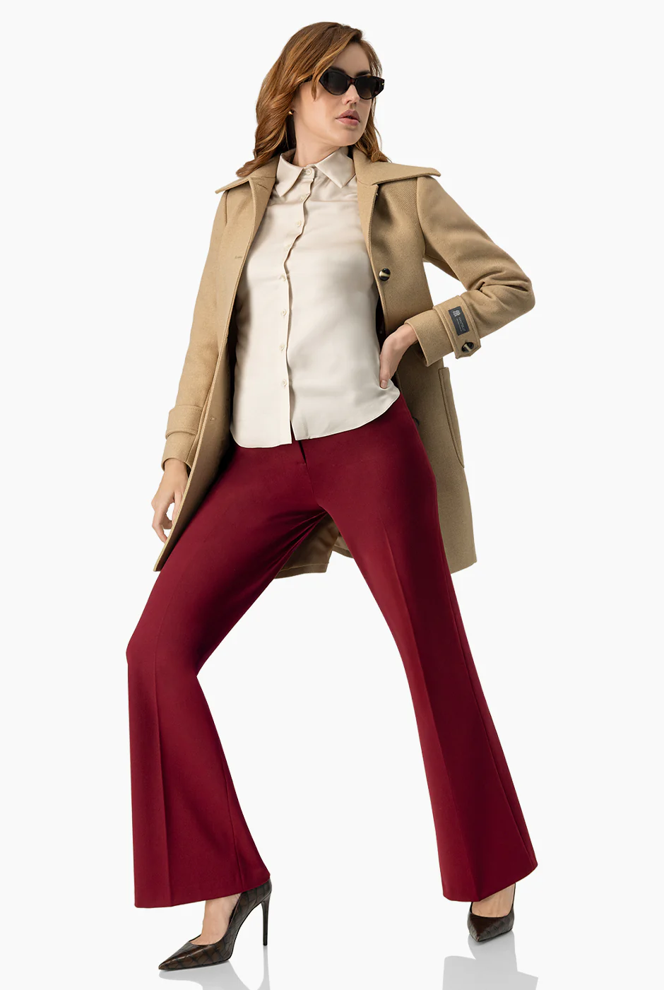 Pantalon recto color vino - Image 6
