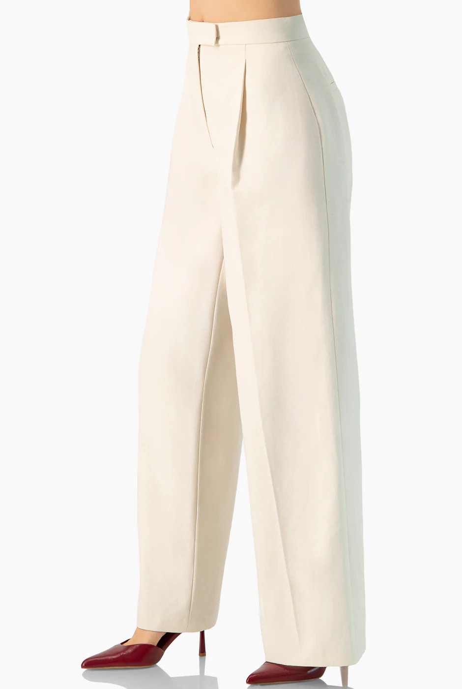 Pantalon recto en tono marfil - Image 4