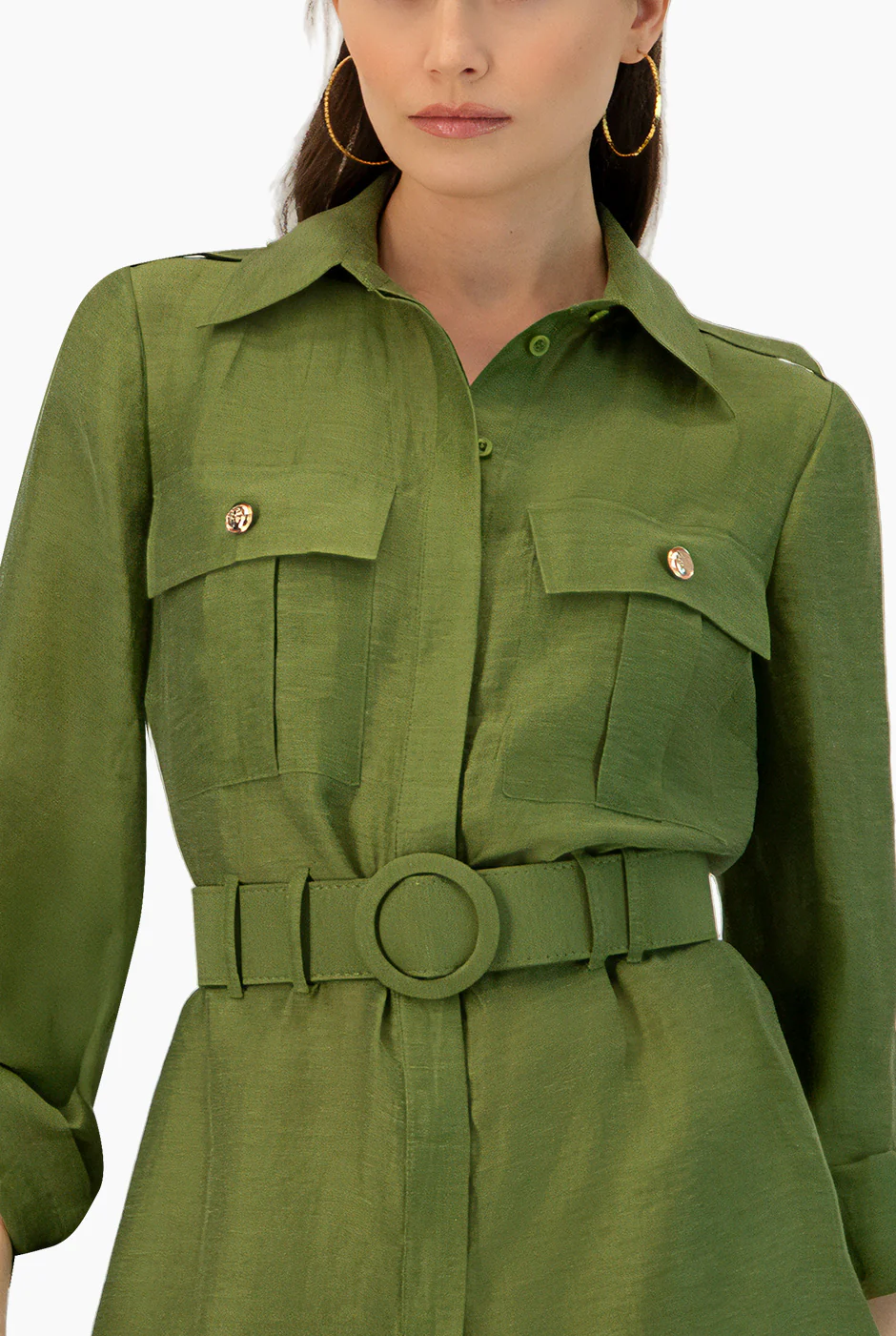 Romper verde con cinturon - Image 6