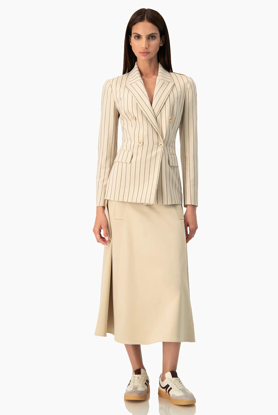 Saco Ivonne rayado doble botonadura - Image 6