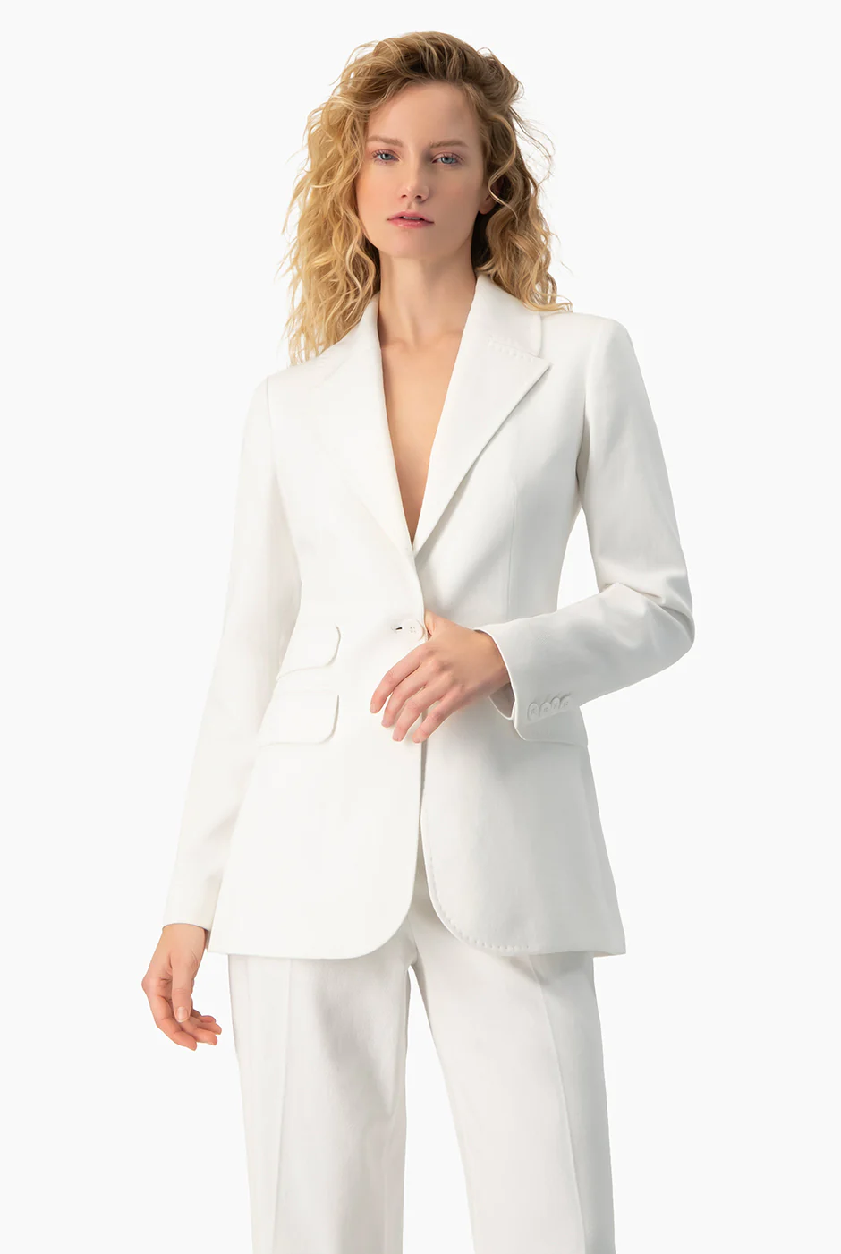 Saco sastreado liso blanco