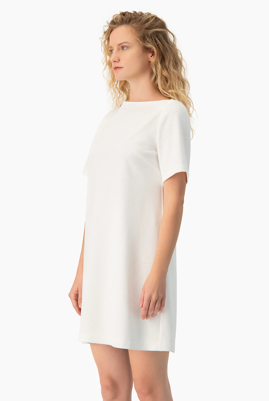 Vestido blanco corto linea A - Image 4