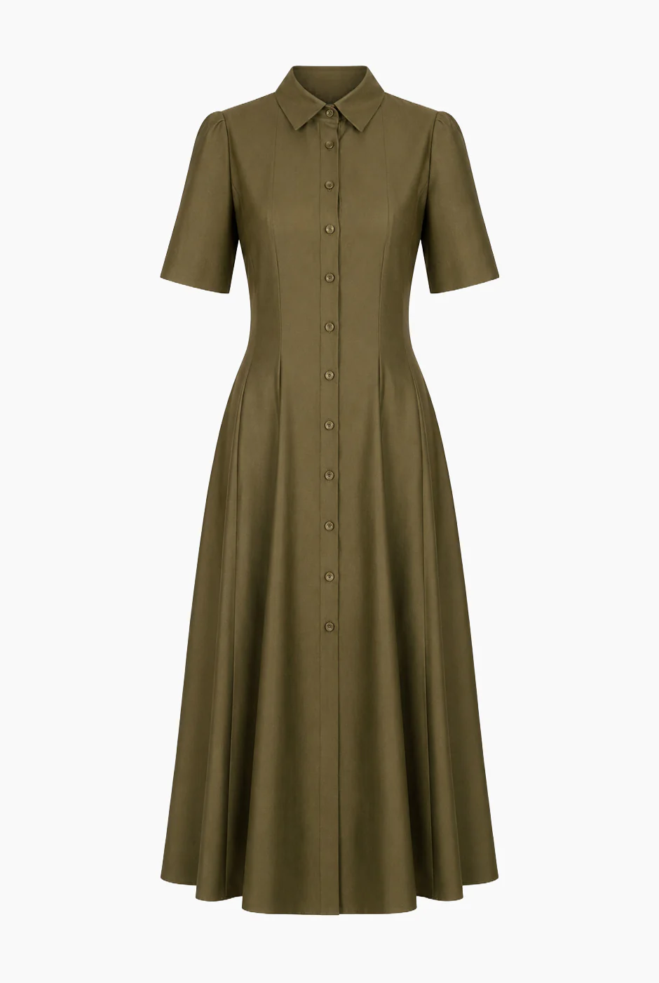 Vestido camisero midi liso - Image 5