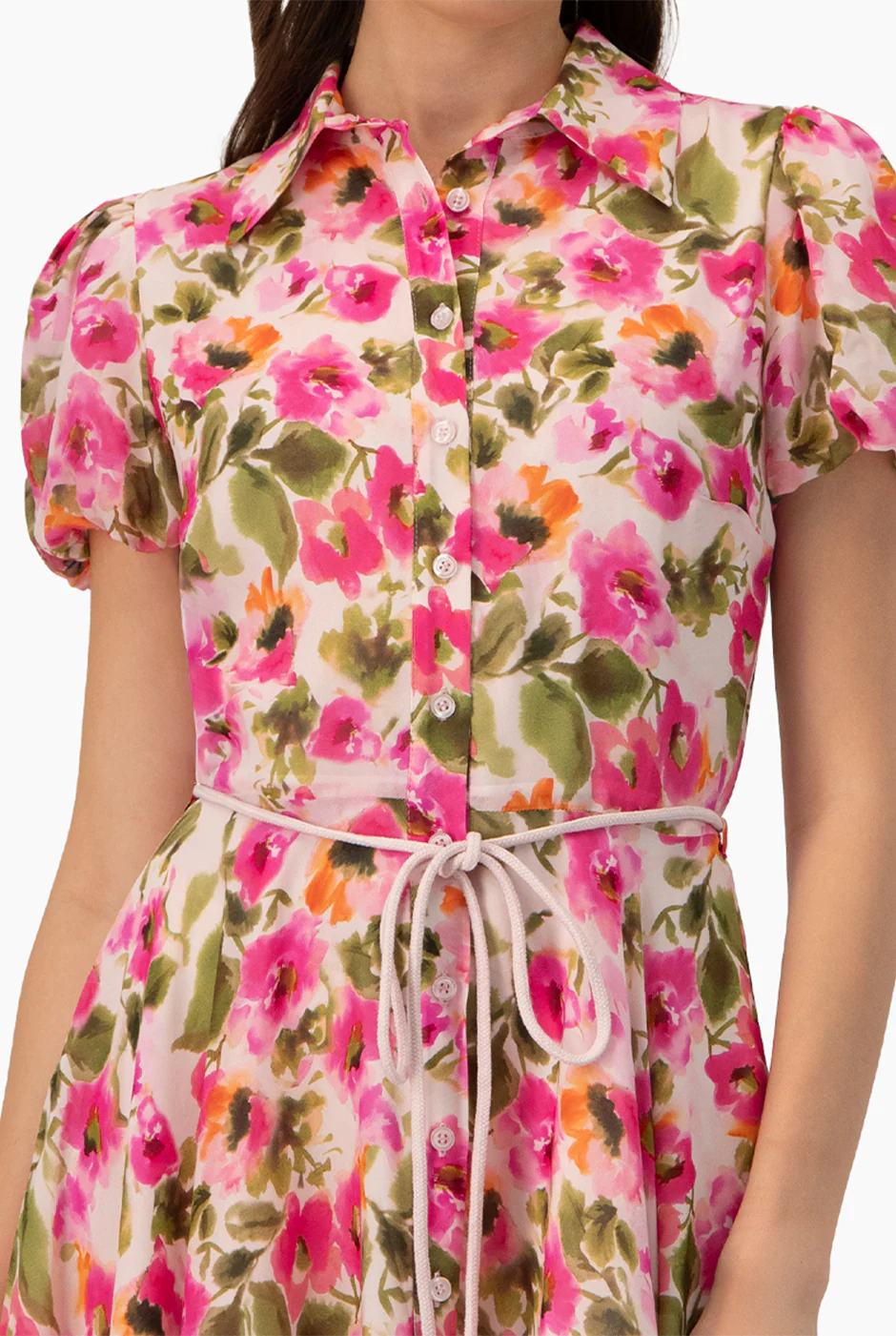 Vestido corto camisero con cinta - Image 6