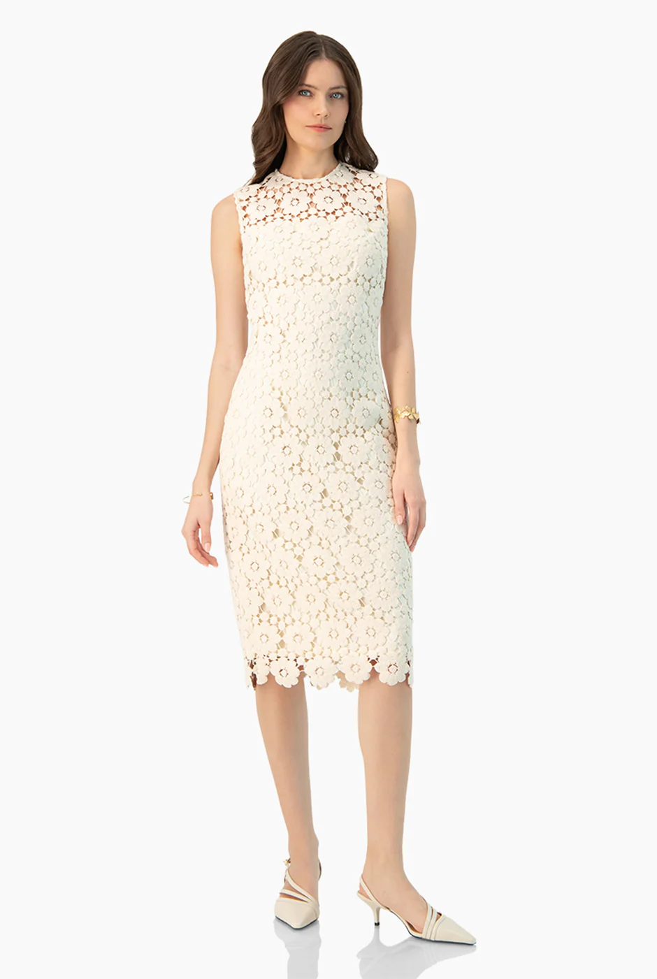 Vestido corto en tono marfil - Image 3