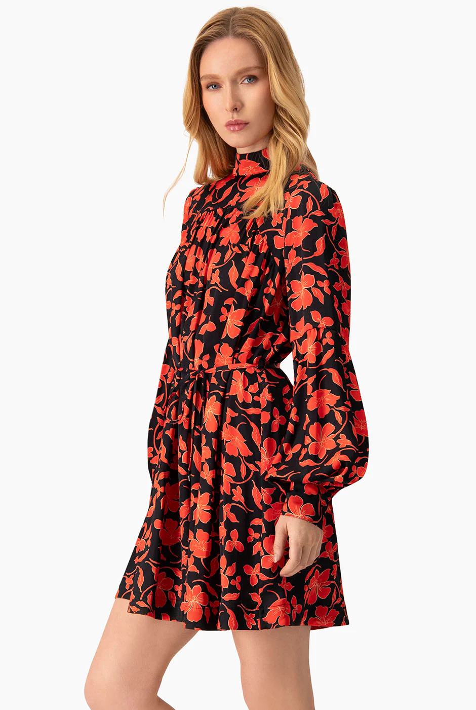 Vestido corto estampado cuello alto - Image 4